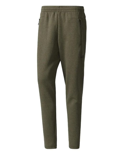 Adidas Green Zip-Pocket Track Pants for men