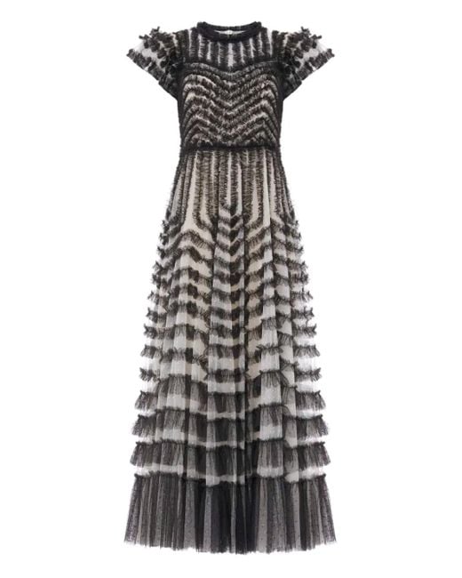 Needle & Thread ラッフル マキシドレス Black