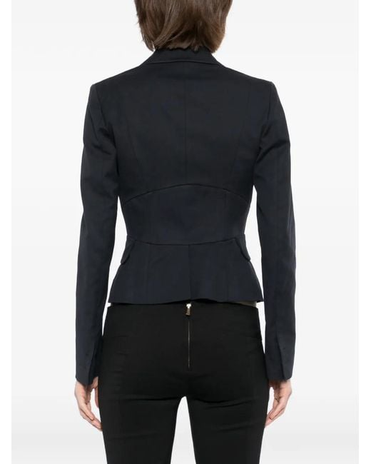 DSquared² Black Peak-Lapel Single-Breasted Blazer