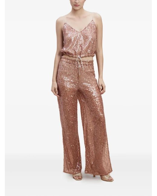 SANA OSMANI Pink Iris Sequin Drawstring Top