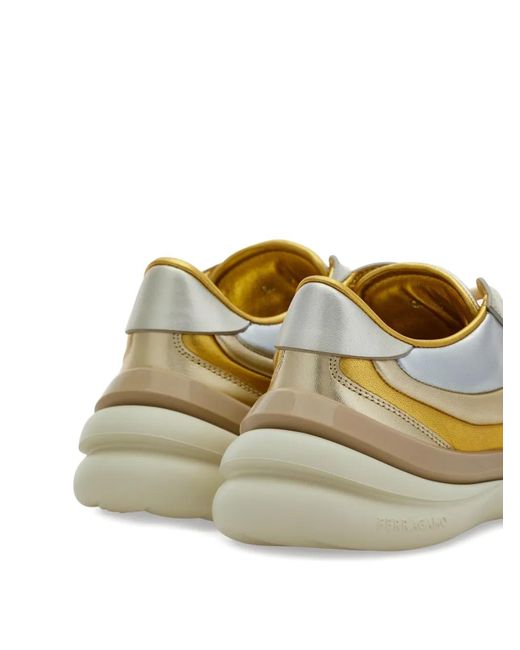 Ferragamo Yellow Stripe Sneakers