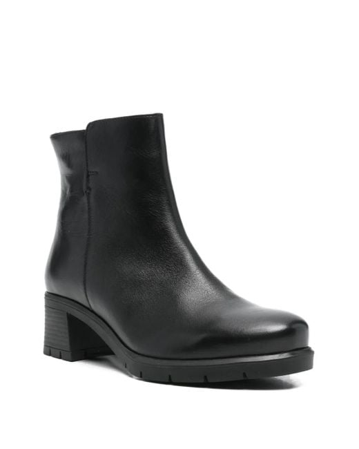 Ara Black Leather Heeled Boots