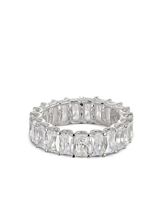 Anabela Chan Baguette Eternity Ring Met Diamant in het White