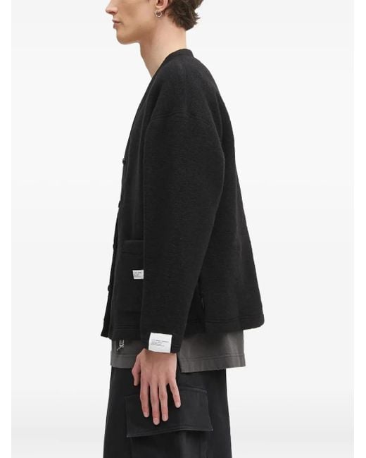 Neighborhood Black Patch-Pocket Cardigan for men