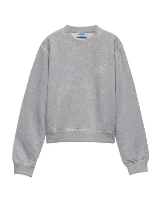 Sweat À Logo Imprimé Prada en coloris Gray