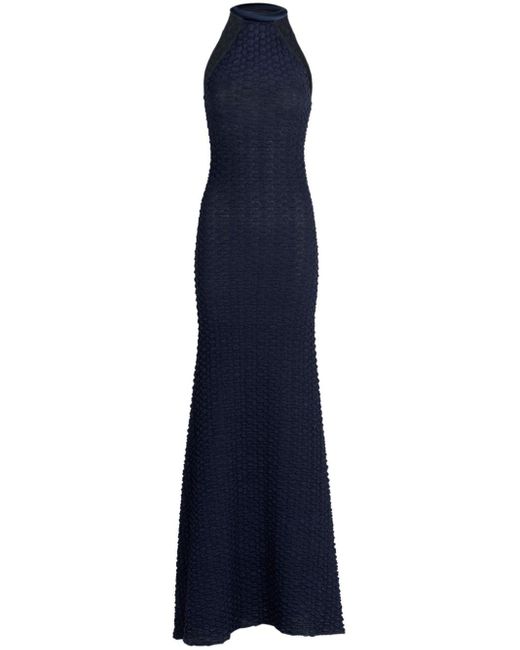 Silvia Tcherassi Blue Vigdis Halterneck Long Dress