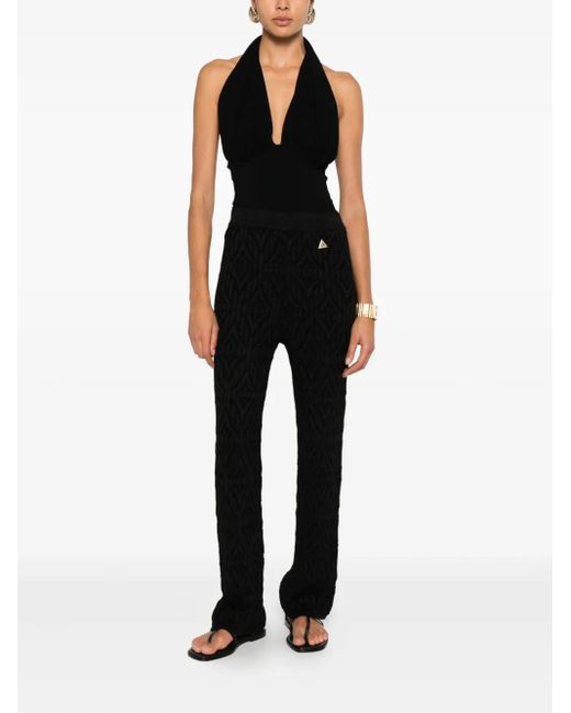 Akep Black Pantalon Texturé À Logo
