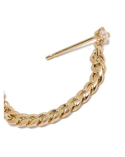 Zoe Chicco Metallic 14Kt Curb-Chain Diamond Earrings