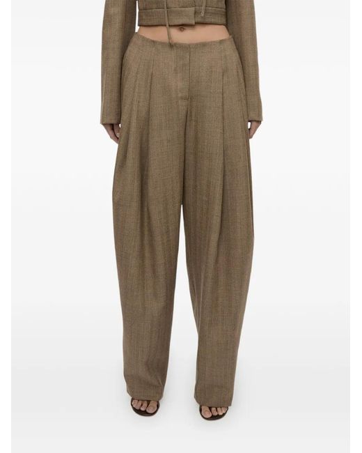 Christopher Esber Natural Plinth Herringbone Trousers