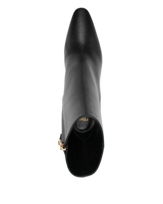Fendi Black Arco Stiefeletten Mit Spitzer Kappe