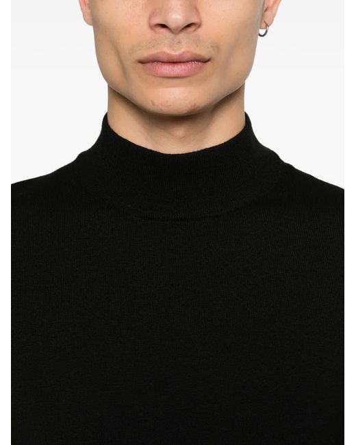 Gran Sasso Black Long-Slevee Turtle-Neck Sweater for men