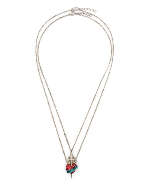 Jean Paul Gaultier The Heart Chain Necklace in Metallic | Lyst