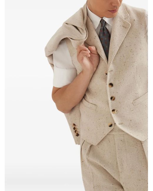 Chaleco Con Cierre De Botones Brunello Cucinelli de hombre de color White