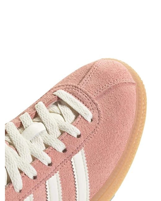 Adidas Pink Muenchen Suede Three-Stripe Sneakers