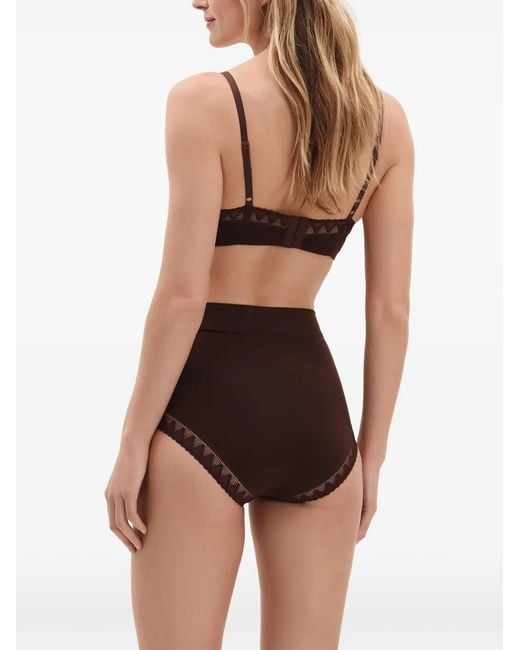 Eres Brown Stillness Lace-Trim Briefs