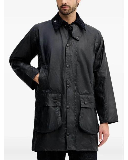 Barbour Black Border Button Corduroy-Collar Jacket for men