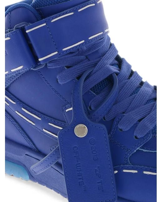 Off-White c/o Virgil Abloh Blue High-Top Sartorial Stitching Sneakers