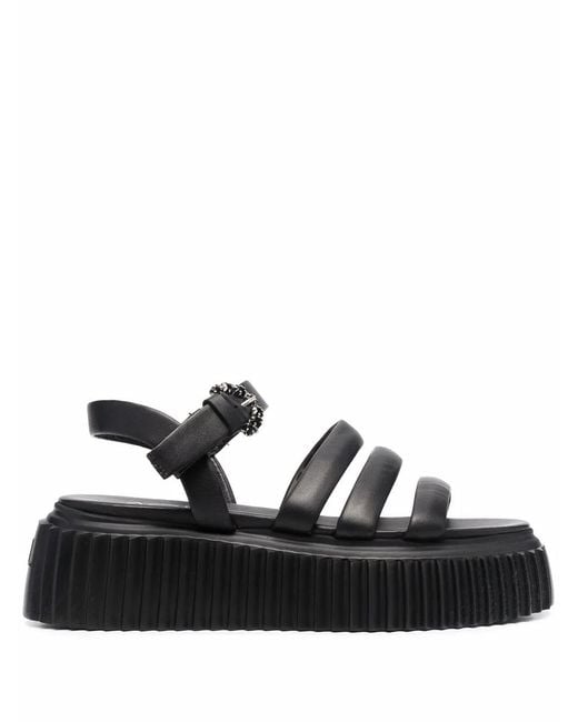Agl Attilio Giusti Leombruni Black Side-Buckle Strap Sandals
