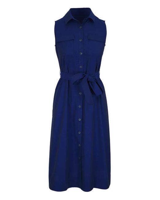 Antonelli Blue Sleeveless Shirt Dress