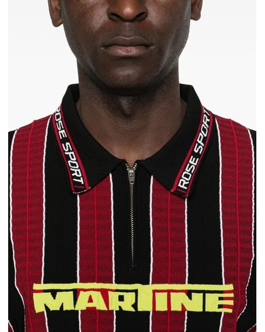 Martine Rose Red Zip-Front Sweater