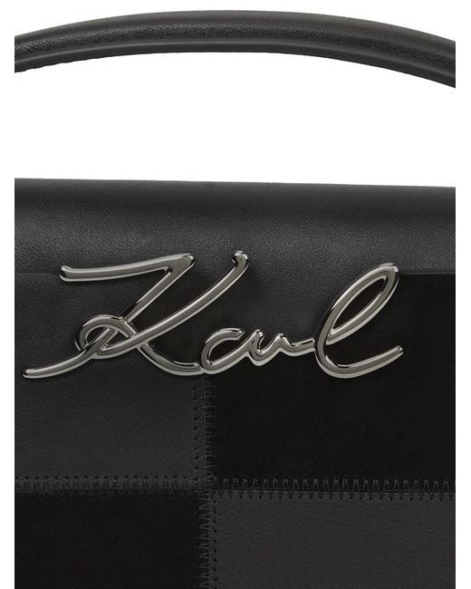 Karl Lagerfeld Black K/Signature Checkerboard Tote Bag
