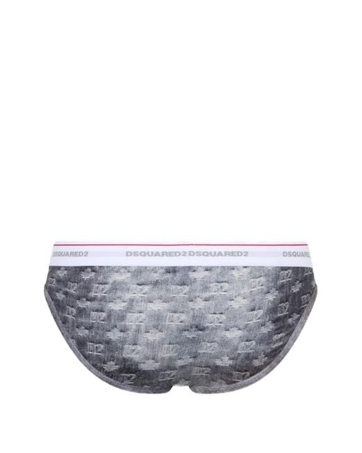 DSquared² Gray D2 Monogram Brief for men