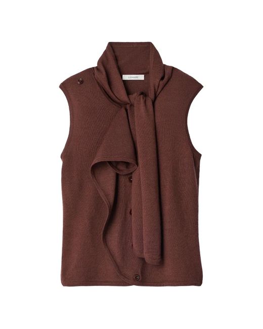 Lemaire Brown Asymmetrical Cardigan
