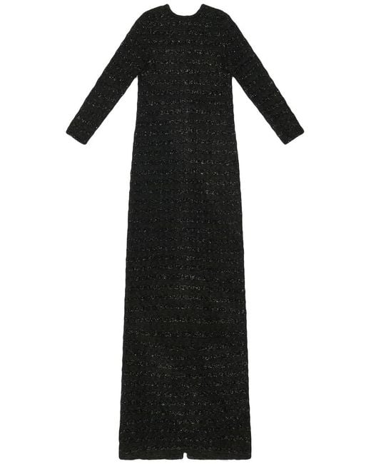 Balenciaga Black Back-to-front Tweed Gown