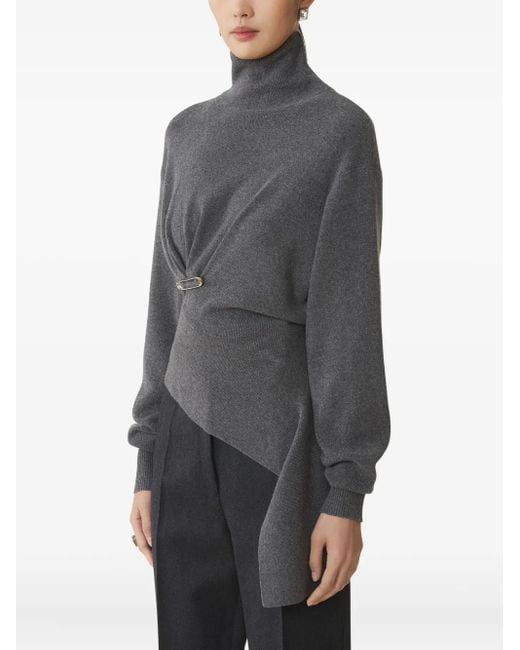 Lanvin Gray Asymmetrical Sweater