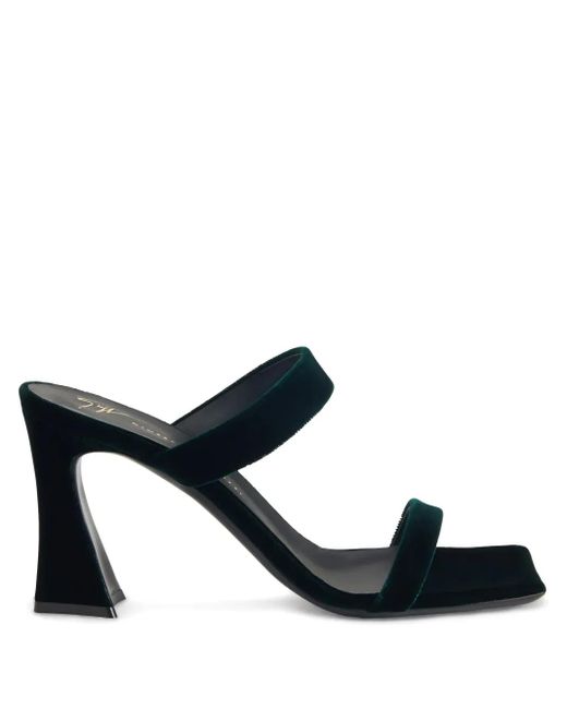 Giuseppe Zanotti Black Flaminia 85 Mm Velvet Sandals