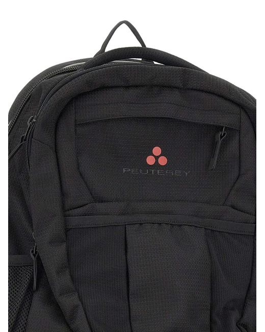 Peuterey Black Teno Logo-Print Zipped Backpack for men