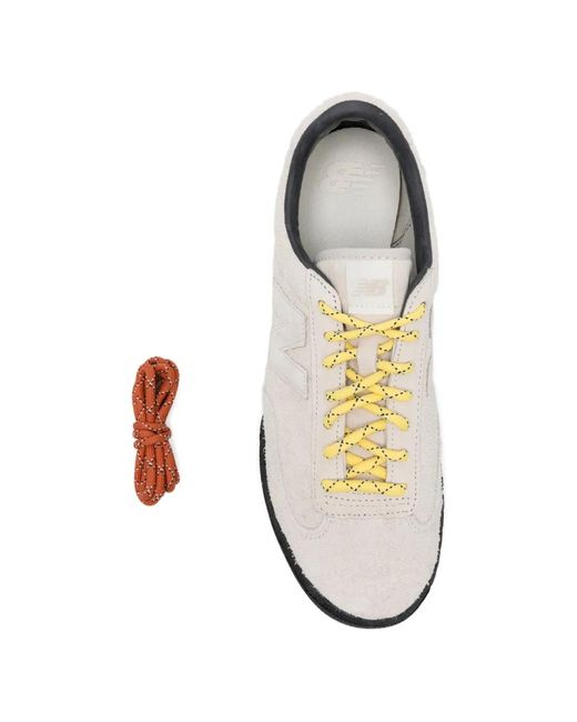 New Balance White Sneakers Calf Suede
