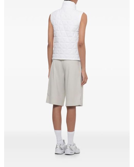 K-Way White Quilted Sleeveless Gilet