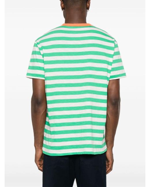 Camiseta a rayas con texto estampado Polo Ralph Lauren de hombre de color Green
