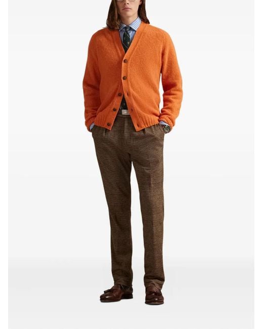 Polo Ralph Lauren Orange Long-Sleeve Button-Up Cardigan for men