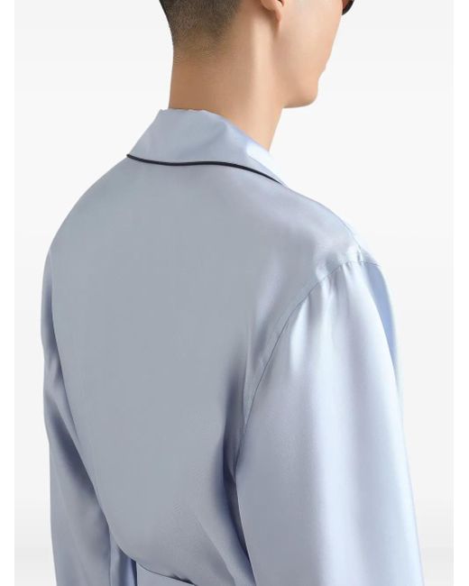 Dolce & Gabbana Gürtel-Hemd Im Pyjama-Stil Mit Brusttasche in Blue für Herren