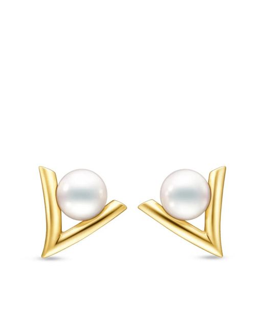 Anillo Danger Claw en oro amarillo de 18kt con perla Tasaki de color Metallic