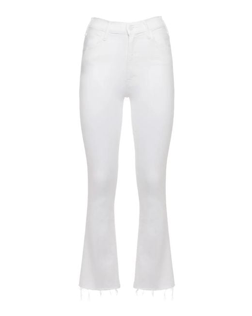 Mother White The Hustler Raw-Cut Jeans