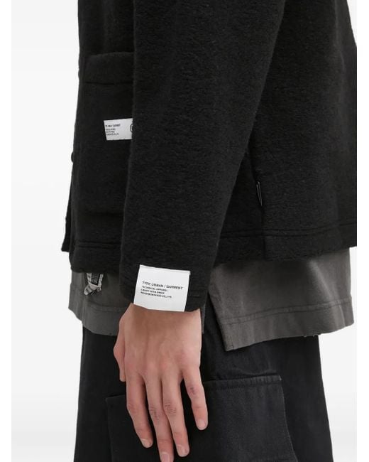 Neighborhood Black Patch-Pocket Cardigan for men