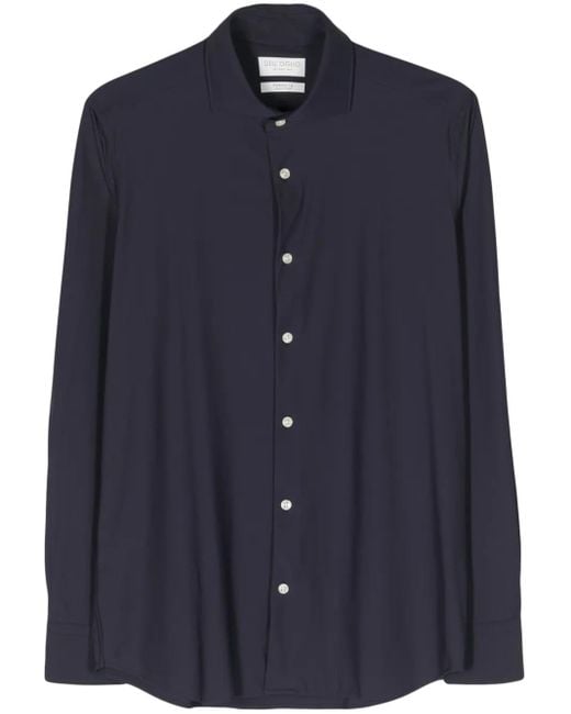 Camicia Con Colletto Classico di Dell'Oglio in Blue da Uomo
