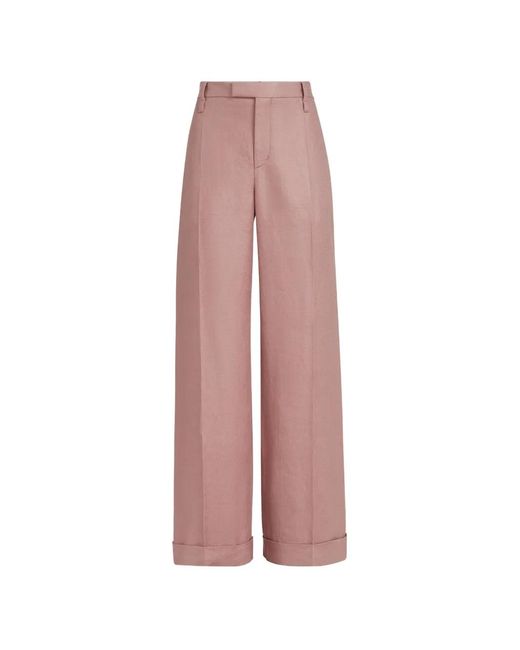 Brunello Cucinelli Pink Loose Flared Trousers
