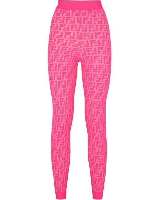 Legging à motif monogrammé Fendi en coloris Pink