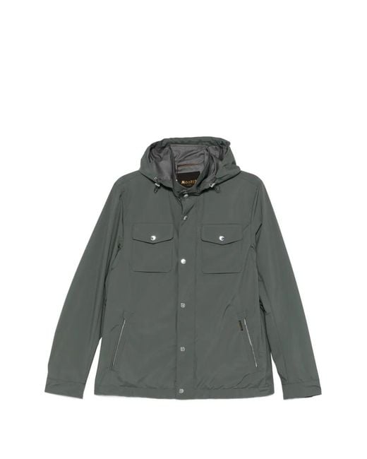 Moorer Gray Veste Multi-Poches À Capuche for men