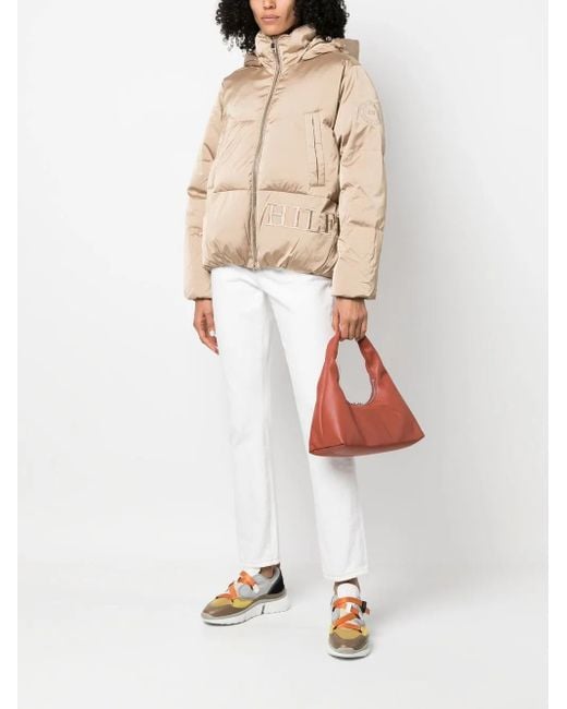 Tommy Hilfiger Natural Logo-Embroidered Hooded Puffer Jacket