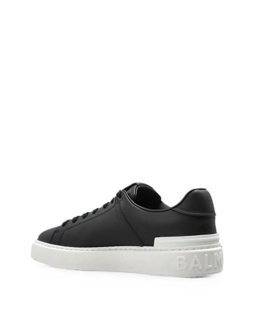 Balmain Black B-Court Smooth Leather Trainers