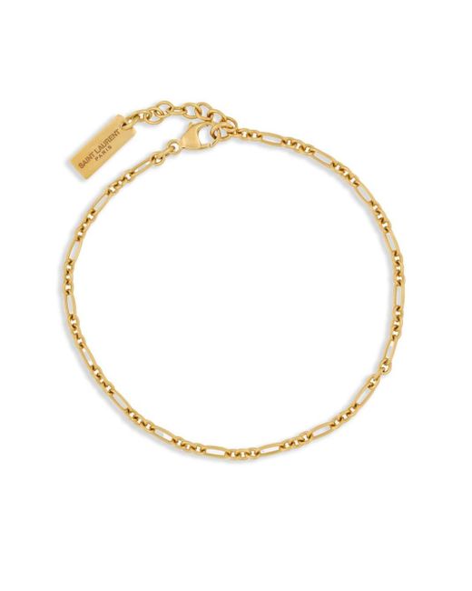 Saint Laurent White Gold-tone Chain-link Bracelet