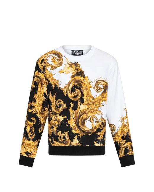 Versace Jeans Couture White Graphic-Print Sweatshirt for men