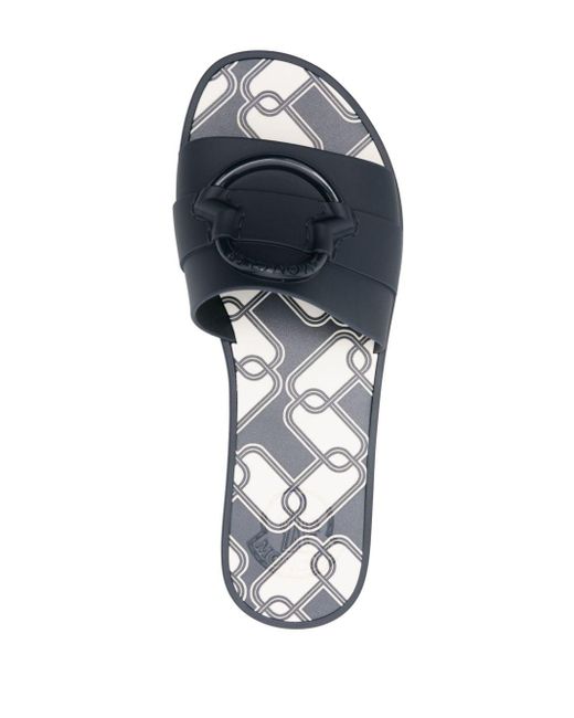 Moncler Mon Slippers Met Gegraveerd Logo in het White