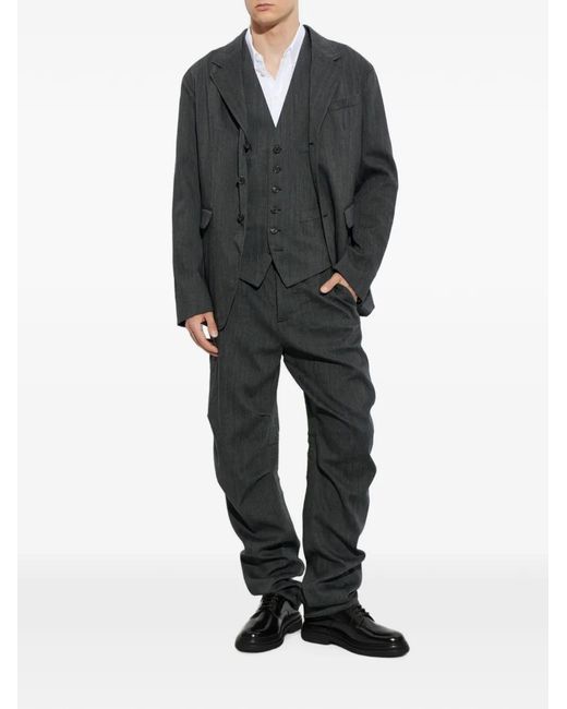 DSquared² Gray Herringbone-Pattern Waistcoat for men