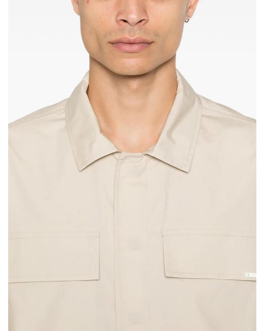 Rhun White Short-Sleeve Flap-Pocket Shirt for men